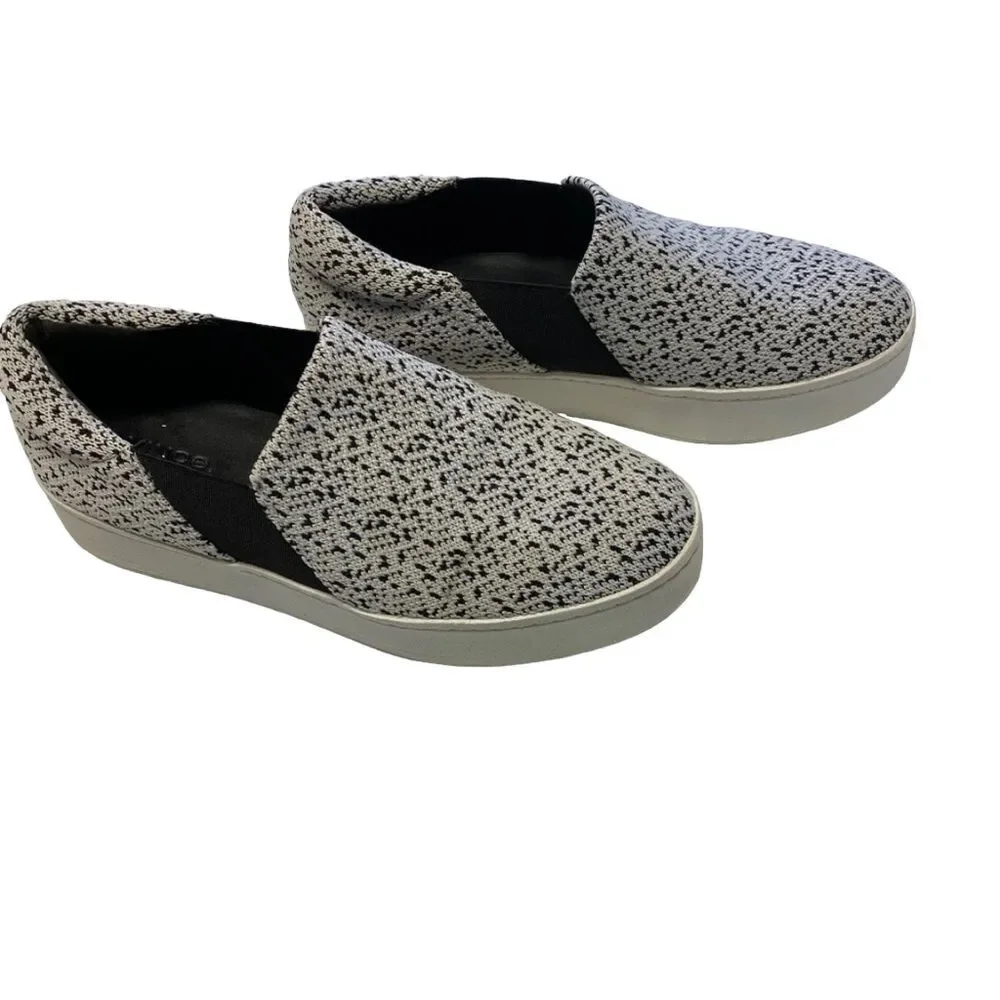 VINCE Warren Platform Slip-On Sneakers black white Size 8.5